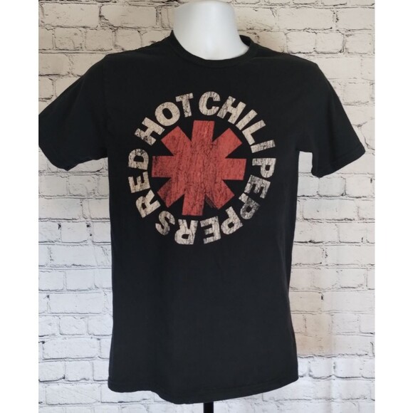 RED HOT CHILI PEPPERS Vintage Logo T-shirt RHCP Black Rock Tee Adult Small GUC - Picture 1 of 7